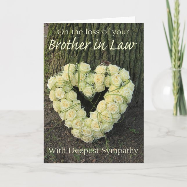 Brother in law loss Sympathy rose card (Front)