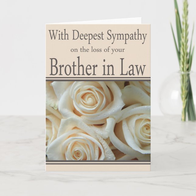Brother in law loss Sympathy rose card (Front)