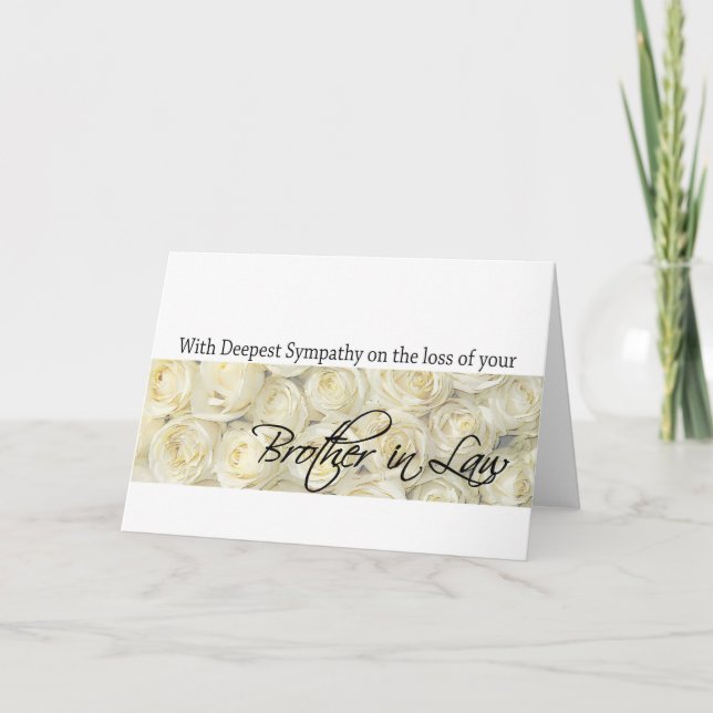 Brother in law loss Sympathy rose card (Front)
