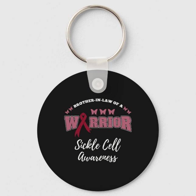 Brother In Law Of A Warrior Sickle Cell Awareness  Key Ring (Front)
