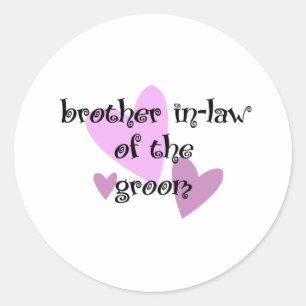 Brother In-Law of the Groom Classic Round Sticker