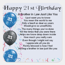 Brother in Law Poem 21st Birthday