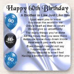 Brother in Law Poem 60th Birthday Coaster<br><div class="desc">A great gift for a brother in law on his 60th birthday</div>