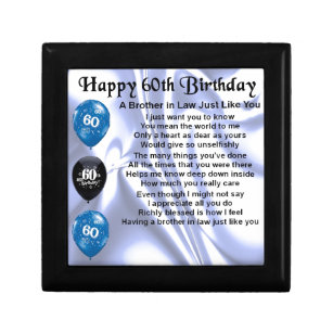 Brother in Law Poem 60th Birthday Gift Box