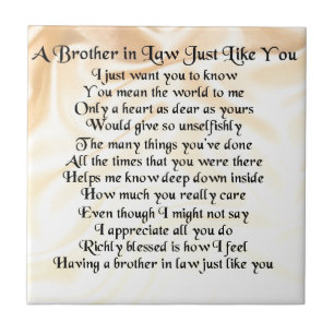 Brother in Law Poem - Cream Tile