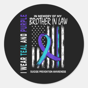 Brother In Law Suicide Awareness Prevention Americ Classic Round Sticker
