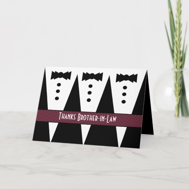 Brother-in-Law Thank You - Three Tuxedos Card (Front)