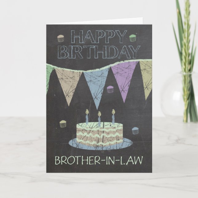 Brother-in-Law Trendy Chalk Board Effect Card (Front)