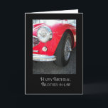 Brother-in-law's birthday-red sport car card<br><div class="desc">Red vintage sports car for brother-in-law's birthday.</div>