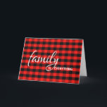 Brother-in-law's Buffalo Plaid Birthday Card<br><div class="desc">Birthday for brother-in-law with red and black buffalo plaid background.
Only the inside message can be changed.</div>