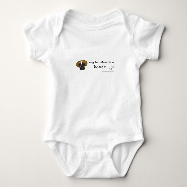 brother is a boxer baby bodysuit (Front)