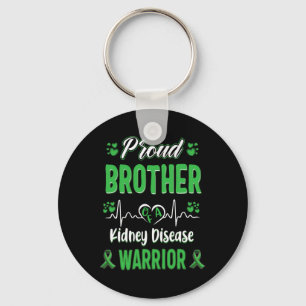Brother Kidney Disease Warrior Awareness Ribbon Gr Key Ring