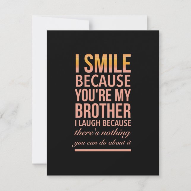 Brother laugh funny thank you card (Front)