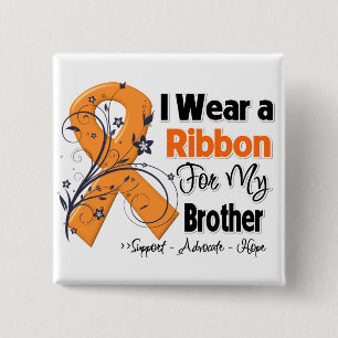 Brother - Leukemia Ribbon 15 Cm Square Badge
