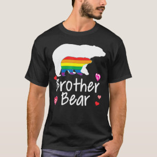 Brother Lgbt Bear Gay Lesbian Pride Rainbow Floral T-Shirt