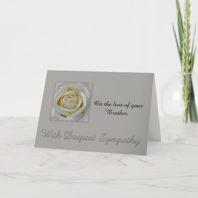 Brother loss Sympathy rose card (Front)