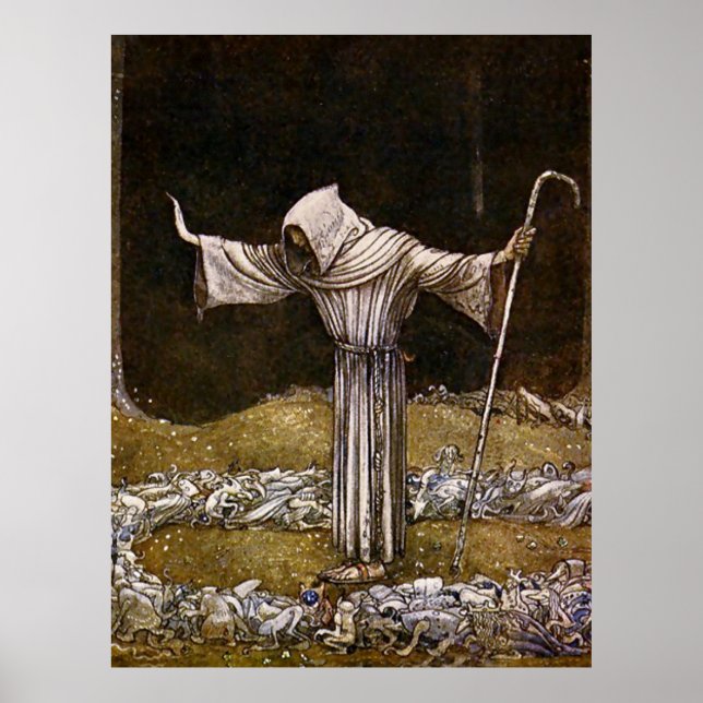 “Brother Martin” Watercolor by John Bauer Poster (Front)