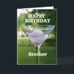 Brother Martini Golf Ball Birthday Card<br><div class="desc">"Brother Martini Golf Ball Happy Birthday Card" by Catherine Sherman.
A birthday is a great excuse to celebrate on the nineteenth hole.</div>