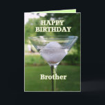 Brother Martini Golf Ball Happy Birthday Card<br><div class="desc">Brother Martini Golf Ball Birthday Card
Golf is a great excuse to celebrate a birthday on the nineteenth hole!</div>
