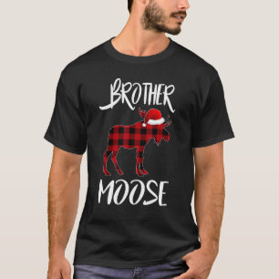 Brother Moose Buffalo Red Plaid Santa Christmas Fa T-Shirt