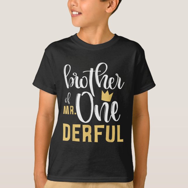Brother Mr Onederful 1st Birthday First One-derful T-Shirt (Front)