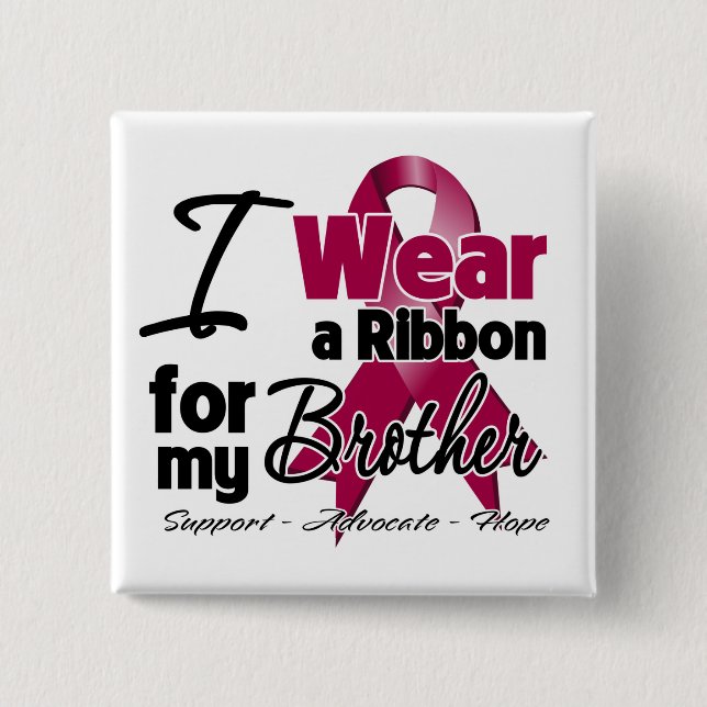 Brother - Multiple Myeloma Ribbon 15 Cm Square Badge (Front)