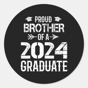 Brother Of A 2024 Graduate Graduation Classic Round Sticker