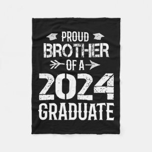Brother Of A 2024 Graduate Graduation Fleece Blanket