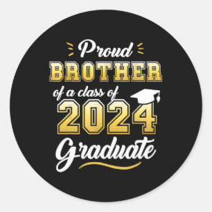 Brother Of A Cl Of 2024 Graduate Senior Graduation Classic Round Sticker