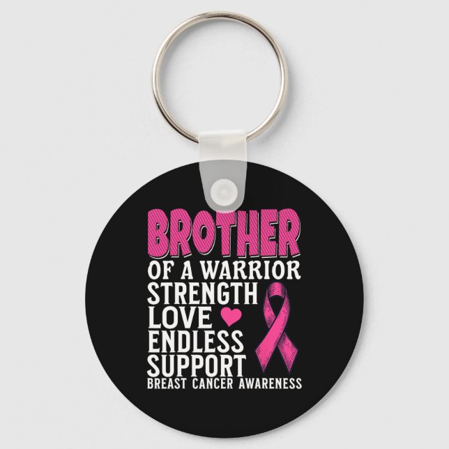Brother Of A Warrior Breast Cancer Awareness Suppo Key Ring (Front)