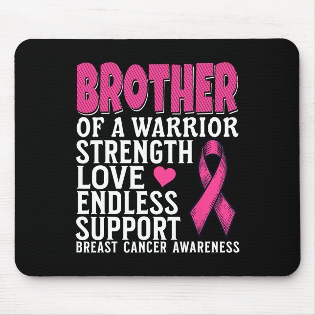 Brother Of A Warrior Breast Cancer Awareness Suppo Mouse Mat (Front)
