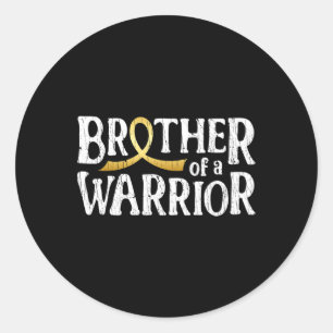 Brother Of A Warrior Childhood Cancer Awareness Bo Classic Round Sticker