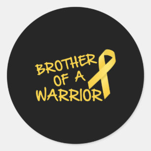 Brother Of A Warrior Childhood Cancer Awareness Classic Round Sticker