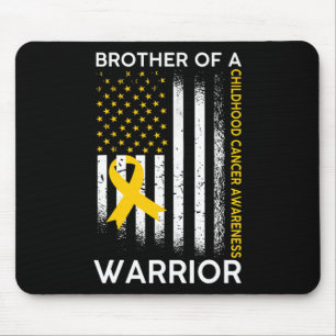 Brother Of A Warrior Childhood Cancer Awareness fl Mouse Mat
