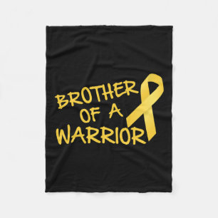 Brother Of A Warrior Childhood Cancer Awareness Fleece Blanket