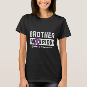 Brother Of A Warrior Epilepsy Brother Purple Ribbo T-Shirt