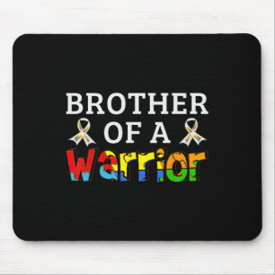 Brother Of A Warrior Family Support Autism Awarene Mouse Mat