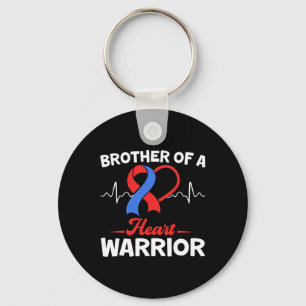Brother Of A Warrior Heart Disease Awareness Ribbo Key Ring