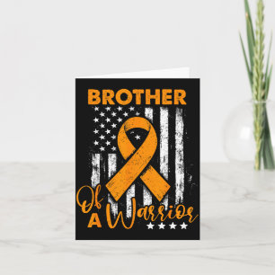 Brother of a warrior leukaemia awareness usa flag card