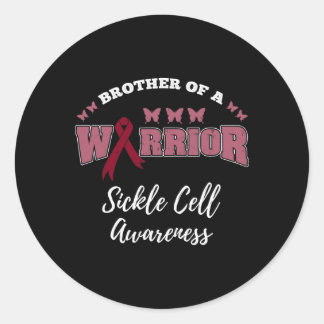 Brother Of A Warrior Sickle Cell Awareness  Classic Round Sticker