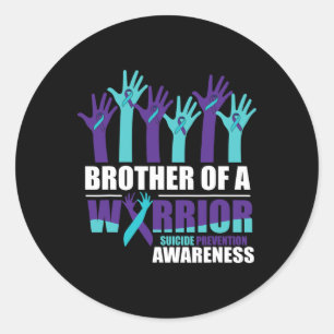 Brother Of A Warrior Suicide Awareness Mental Heal Classic Round Sticker