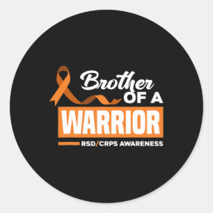 Brother Of A Warrior Support Supporter Rsd Crps Aw Classic Round Sticker