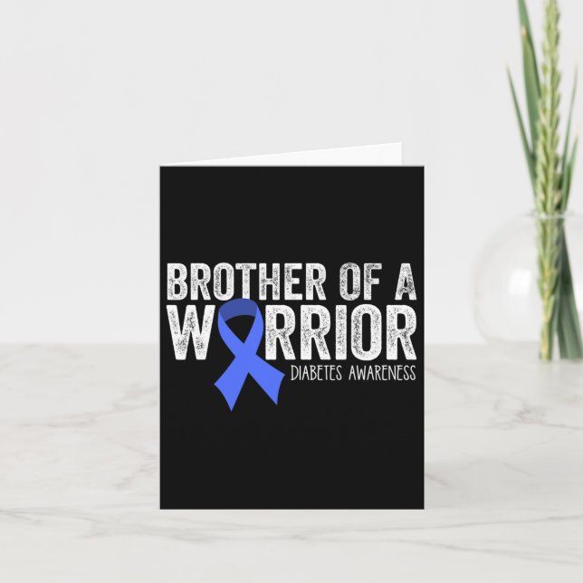 Brother Of A Warrior T1d Diabetic Blue Ribbon Supp Card (Front)