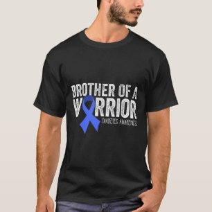 Brother Of A Warrior T1d Diabetic Blue Ribbon Supp T-Shirt