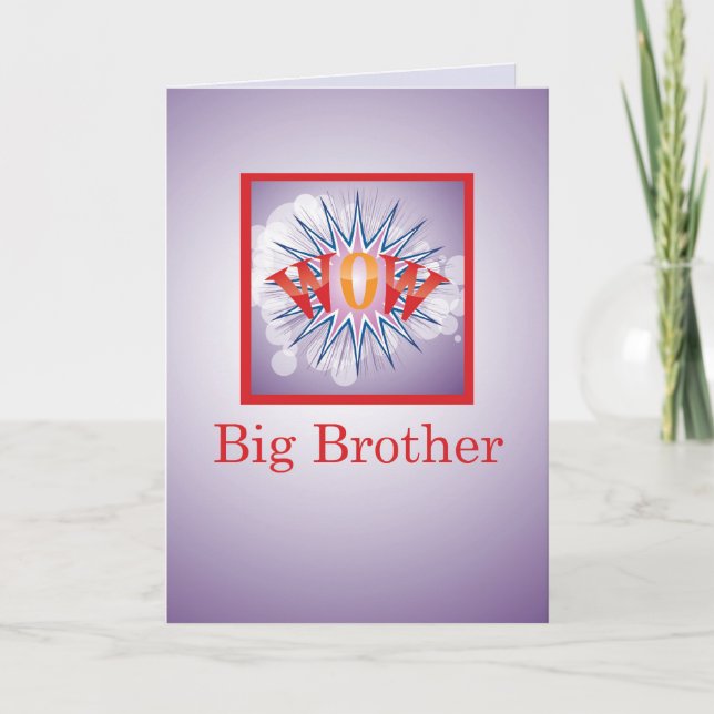 Brother of Big Baby Brother, Congratulations WOW! Card (Front)