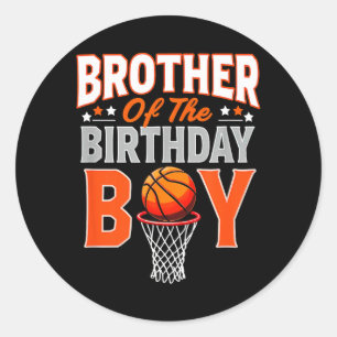 Brother Of Birthday Boy Basball Baller Classic Round Sticker