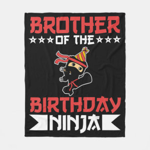 Brother Of Birthday Ninja Fight Taekwondo Gift Fleece Blanket