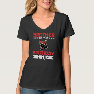 Brother Of Birthday Ninja Fight Taekwondo Gift T-Shirt