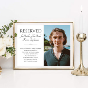 Brother of Bride In Heaven Photo Memorial Wedding Poster