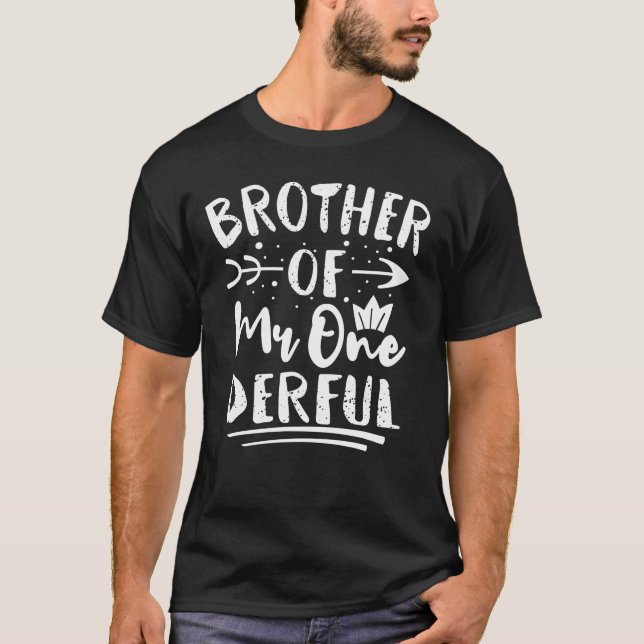 Brother of Mr Onederful 1st Birthday Party Matchin T-Shirt (Front)